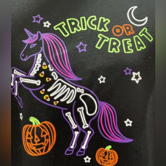 Girls Halloween 🎃 Unicorn 🦄 T-Shirt, Black, Size XXL (18), NWT, Trick or Treat - Picture 5 of 6